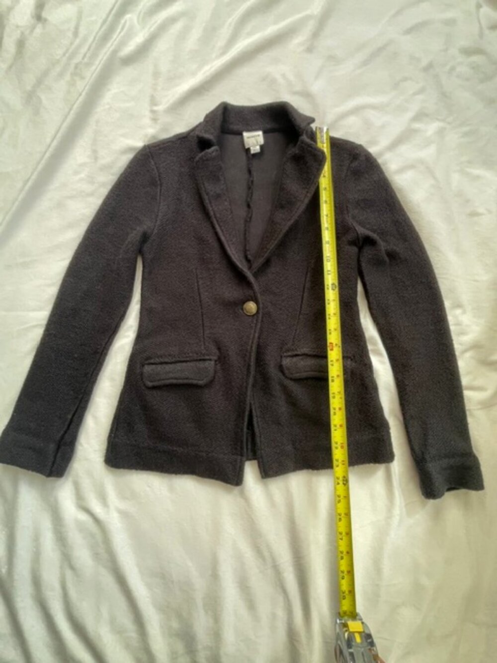 Anthropologie Maeve Coat Blazer Jacket Women's Long Sleeve Cotton, Black, XXS - Picture 9 of 10
